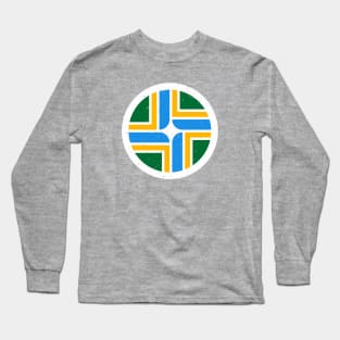 Retro Portland Oregon City Flag // Vintage PDX Grunge Emblem Long Sleeve T-Shirt